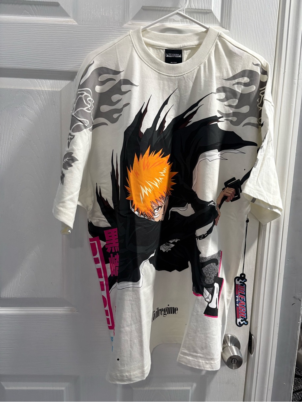 Anime Graphic Men’s LARGE Tee with Orange Character Print -Civil Regime
